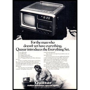 1978 Quasar AM FM Clock Radio Portable TV Vintage Print Ad 70s High Tech Photo